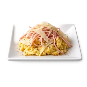 Huevos revueltos con jamón y queso