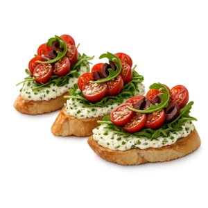 Bruschetta de queso crema