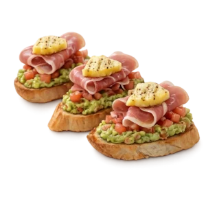 Bruschetta de jamón crudo y palta
